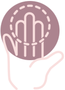 Breast self-examination icon - how to self-exam